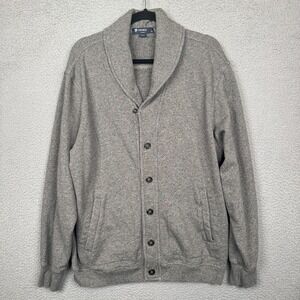 Cremieux Sweater Mens XL Gray Shawl Neck Cardigan Grandpacore Academia Heritage